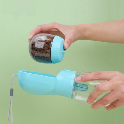 Premium Portable Dog Water Bottle with Built-in Food Storage