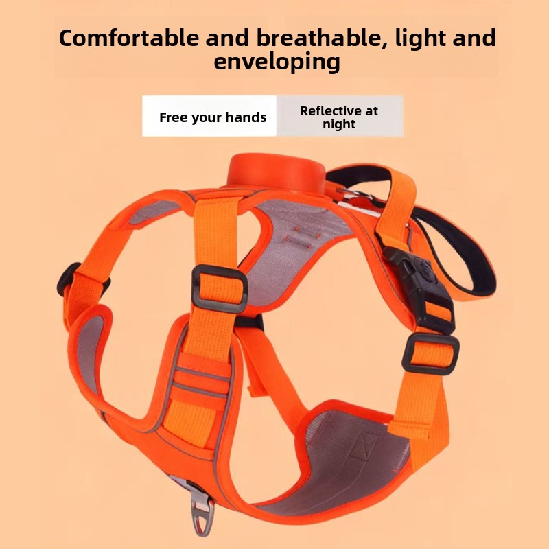 Premium No-Pull Retractable Dog Harness with Reflective Safety Strips