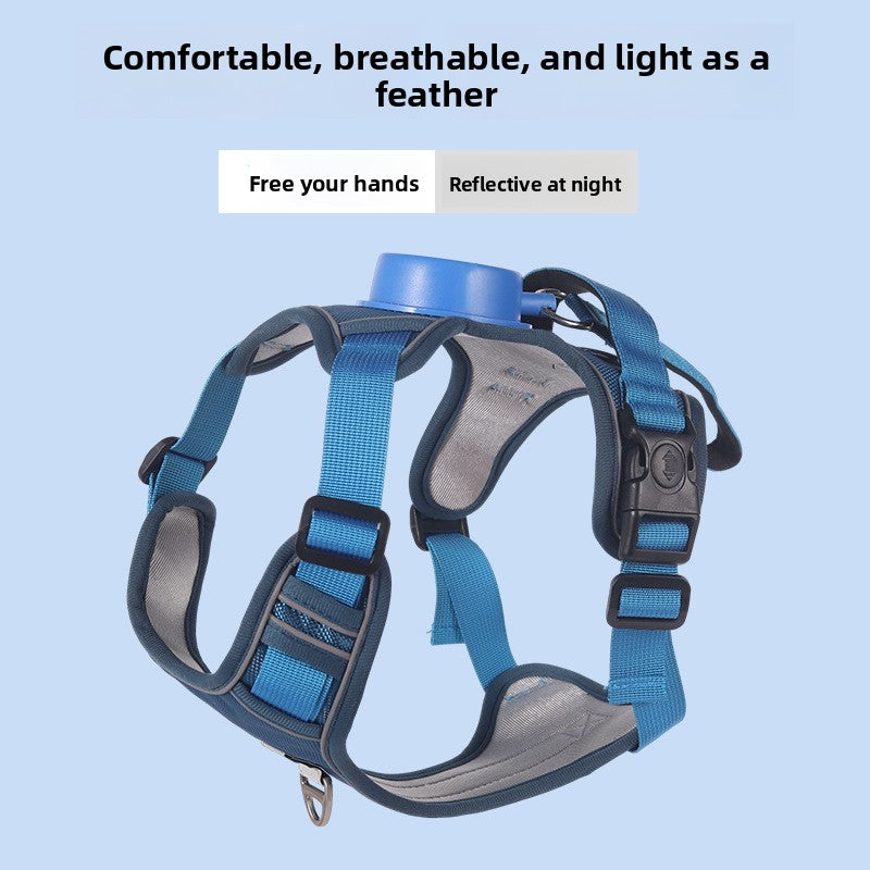 Premium No-Pull Retractable Dog Harness with Reflective Safety Strips