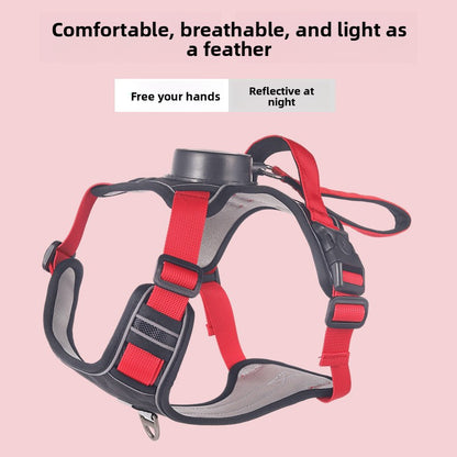 Premium No-Pull Retractable Dog Harness with Reflective Safety Strips