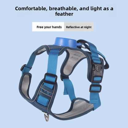 Premium No-Pull Retractable Dog Harness with Reflective Safety Strips