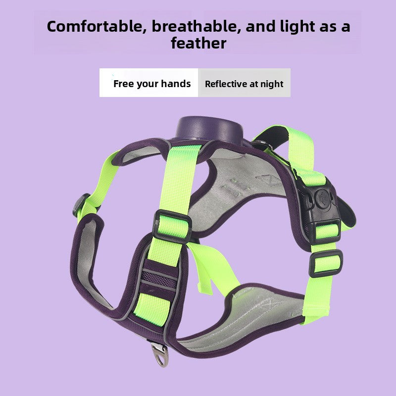 Premium No-Pull Retractable Dog Harness with Reflective Safety Strips