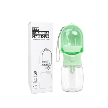 Premium Portable Dog Water Bottle with Built-in Food Storage