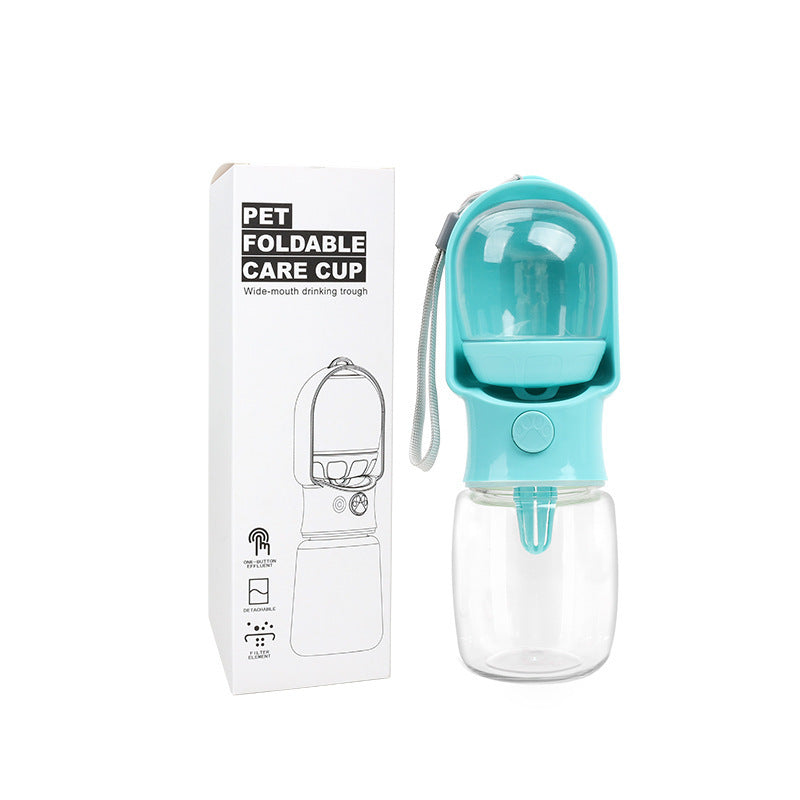 Premium Portable Dog Water Bottle with Built-in Food Storage